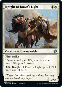 [023]【EN】【FOIL】曙光の騎士/Knight of Dawn's Light【DMU】[U][白]