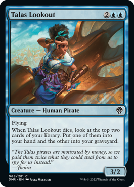 [068]【EN】【FOIL】タラスの見張り/Talas Lookout【DMU】[C][青]