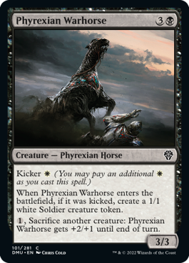 [101]【EN】【FOIL】ファイレクシアの軍馬/Phyrexian Warhorse【DMU】[C][黒]