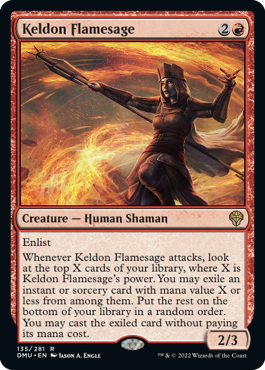 [135]【EN】【FOIL】ケルドの炎賢者/Keldon Flamesage【DMU】[R][赤]
