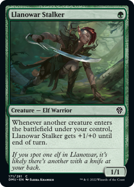 [171]【EN】【FOIL】ラノワールの追跡者/Llanowar Stalker【DMU】[C][緑]