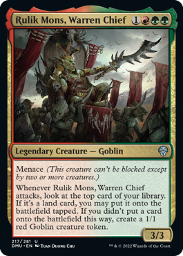[217]【EN】【FOIL】巣穴の長、ルリク・モンス/Rulik Mons, Warren Chief【DMU】[U][多色]