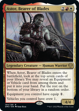 [194]【EN】【FOIL】刃を持つ者、アスター/Astor, Bearer of Blades【DMU】[R][多色]