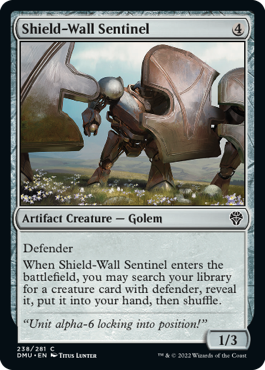 [238]【EN】【FOIL】盾壁の歩哨/Shield-Wall Sentinel【DMU】[C][茶]
