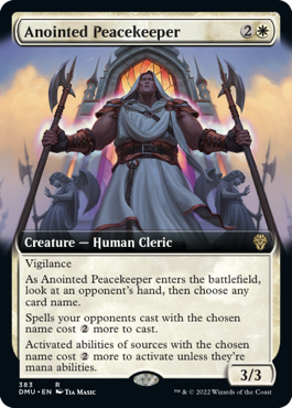 [383]【EN】【FOIL】■拡張アート■選定された平和の番人/Anointed Peacekeeper【DMU】[R][白]