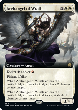 [384]【EN】【FOIL】■拡張アート■怒りの大天使/Archangel of Wrath【DMU】[R][白]