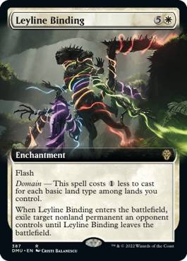 [387]【EN】【FOIL】■拡張アート■力線の束縛/Leyline Binding【DMU】[R][白]