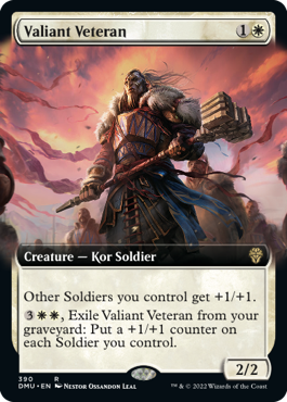 [390]【EN】【FOIL】■拡張アート■雄々しい古参兵/Valiant Veteran【DMU】[R][白]