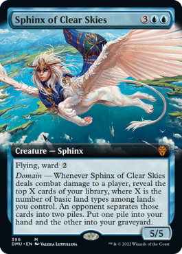 [396]【EN】【FOIL】■拡張アート■晴天のスフィンクス/Sphinx of Clear Skies【DMU】[M][青]