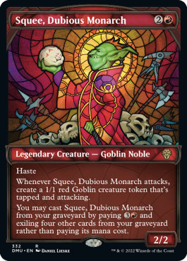[332]【EN】【テクスチャーFOIL】■ショーケース■怪しげな統治者、スクイー/Squee, Dubious Monarch【DMU】[R][赤]