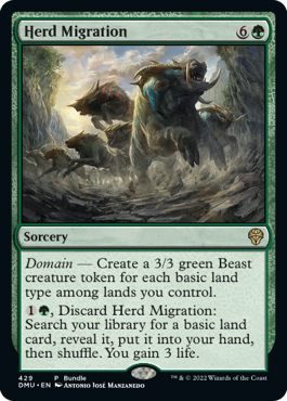 [429]【EN】【FOIL】■PROMO■群れの渡り/Herd Migration【DMU】[R][緑]