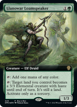 [428]【EN】【FOIL】■PROMO■ラノワールの壌土語り/Llanowar Loamspeaker【DMU】[R][緑]