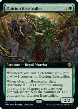[417]【EN】【FOIL】■拡張アート■クウィリーオンの獣呼び/Quirion Beastcaller【DMU】[R][緑]