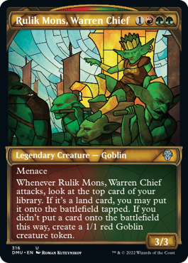[316]【EN】【FOIL】■ショーケース■巣穴の長、ルリク・モンス/Rulik Mons, Warren Chief【DMU】[U][多色]