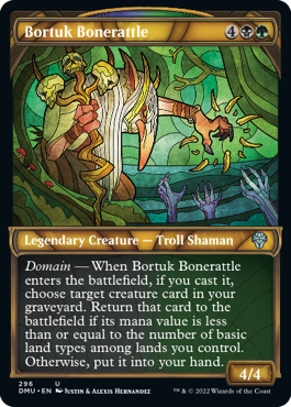 [296]【EN】【FOIL】■ショーケース■ガリ骨のボータック/Bortuk Bonerattle【DMU】[U][多色]