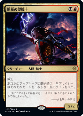 [203]【JP】【FOIL】嵐拳の聖戦士/Stormfist Crusader【ELD】[R][多色]