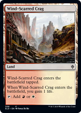 [308]【EN】風に削られた岩山/Wind-Scarred Crag【ELD】[C][土地]