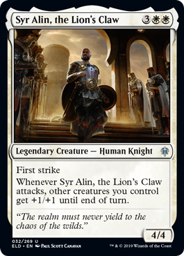 [032]【EN】【FOIL】獅子の爪、エイリン卿/Syr Alin, the Lion's Claw【ELD】[U][白]