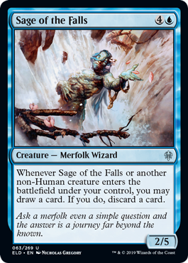 [063]【EN】【FOIL】滝の賢者/Sage of the Falls【ELD】[U][青]