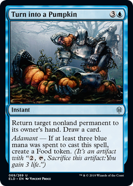 [069]【EN】【FOIL】カボチャ変化/Turn into a Pumpkin【ELD】[U][青]