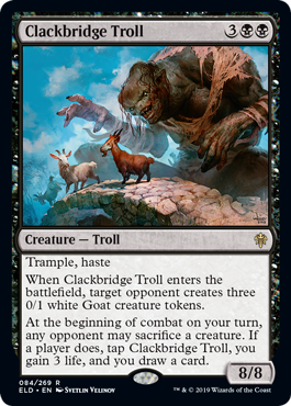 [084]【EN】【FOIL】カタカタ橋のトロール/Clackbridge Troll【ELD】[R][黒]