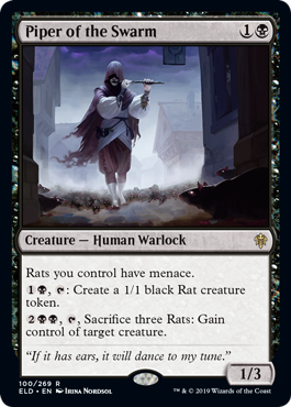 [100]【EN】【FOIL】群れの笛吹き男/Piper of the Swarm【ELD】[R][黒]