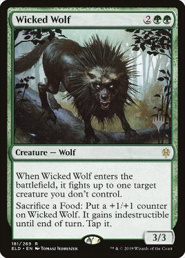 [181]【EN】【FOIL】意地悪な狼/Wicked Wolf【ELD】[R][緑]