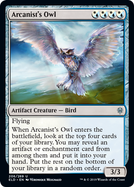 [206]【EN】【FOIL】秘儀術師のフクロウ/Arcanist's Owl【ELD】[U][多色]