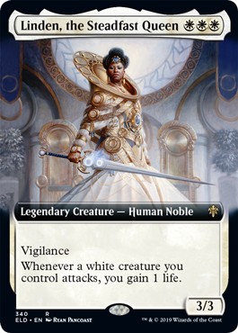 [340]【EN】■拡張アート■不動の女王、リンデン/Linden, the Steadfast Queen【ELD】[R][白]