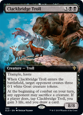 [353]【EN】■拡張アート■カタカタ橋のトロール/Clackbridge Troll【ELD】[R][黒]