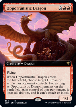 [364]【EN】■拡張アート■日和見ドラゴン/Opportunistic Dragon【ELD】[R][赤]