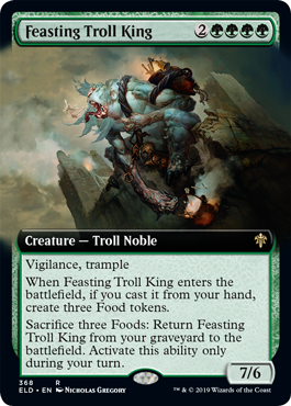 [368]【EN】■拡張アート■貪るトロールの王/Feasting Troll King【ELD】[R][緑]