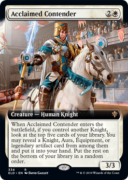 [334]【EN】【FOIL】■拡張アート■評判高い挑戦者/Acclaimed Contender【ELD】[R][白]