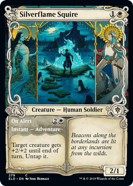 [279]【EN】【FOIL】■ショーケース■銀炎の従者/Silverflame Squire【ELD】[C][白]