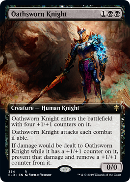 [354]【EN】【FOIL】■拡張アート■誓いを立てた騎士/Oathsworn Knight【ELD】[R][黒]