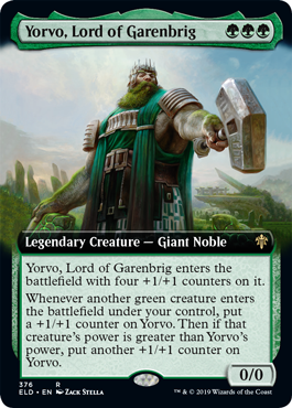 [376]【EN】【FOIL】■拡張アート■ギャレンブリグの領主、ヨルヴォ/Yorvo, Lord of Garenbrig【ELD】[R][緑]