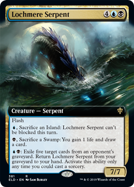 [381]【EN】【FOIL】■拡張アート■メア湖の海蛇/Lochmere Serpent【ELD】[R][多色]