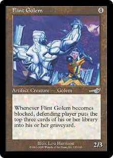 [130]【EN】【FOIL】火打ち石のゴーレム/Flint Golem【NEM】[U][茶]