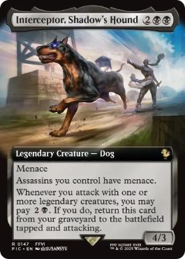 [147]【EN】■拡張アート■シャドウの愛犬、インターセプター/Interceptor, Shadow's Hound【FIC】[R][黒]