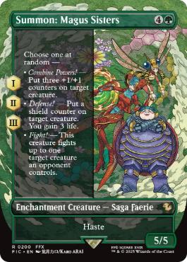 [200]【EN】■ボーダーレス■召喚：メーガス三姉妹/Summon: Magus Sisters【FIC】[R][緑]