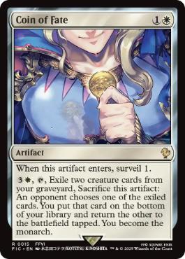 [015]【EN】【サージFOIL】運命のコイン/Coin of Fate【FIC】[R][白]