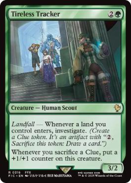 [316]【EN】【サージFOIL】不屈の追跡者/Tireless Tracker【FIC】[R][緑]