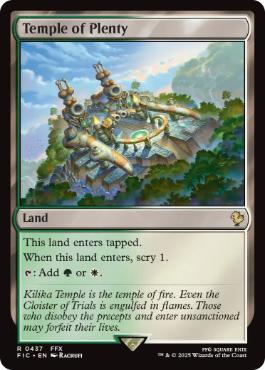 [437]【EN】【サージFOIL】豊潤の神殿/Temple of Plenty【FIC】[R][土地]
