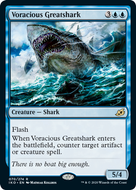 [070]【EN】【FOIL】大食の巨大鮫/Voracious Greatshark【IKO】[R][青]