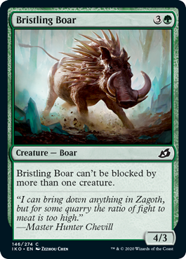 [146]【EN】【FOIL】逆毛の猪/Bristling Boar【IKO】[C][緑]