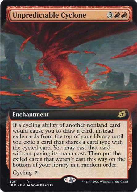 [325]【EN】【FOIL】■拡張アート■予測不能な竜巻/Unpredictable Cyclone【IKO】[R][赤]