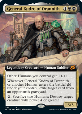 [335]【EN】【FOIL】■拡張アート■ドラニスのクードロ将軍/General Kudro of Drannith【IKO】[M][多色]