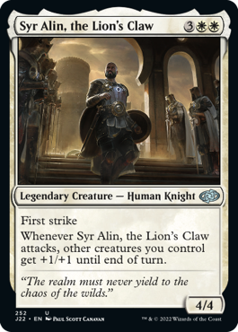 [252]【EN】獅子の爪、エイリン卿/Syr Alin, the Lion's Claw【J22】[U][白]