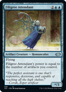 [298]【EN】金線の従者/Filigree Attendant【J22】[U][青]