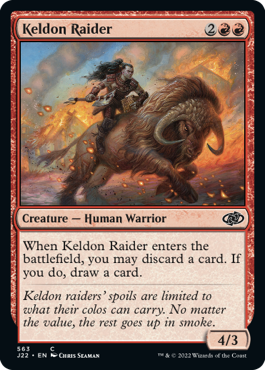 [563]【EN】ケルドの略奪者/Keldon Raider【J22】[C][赤]
